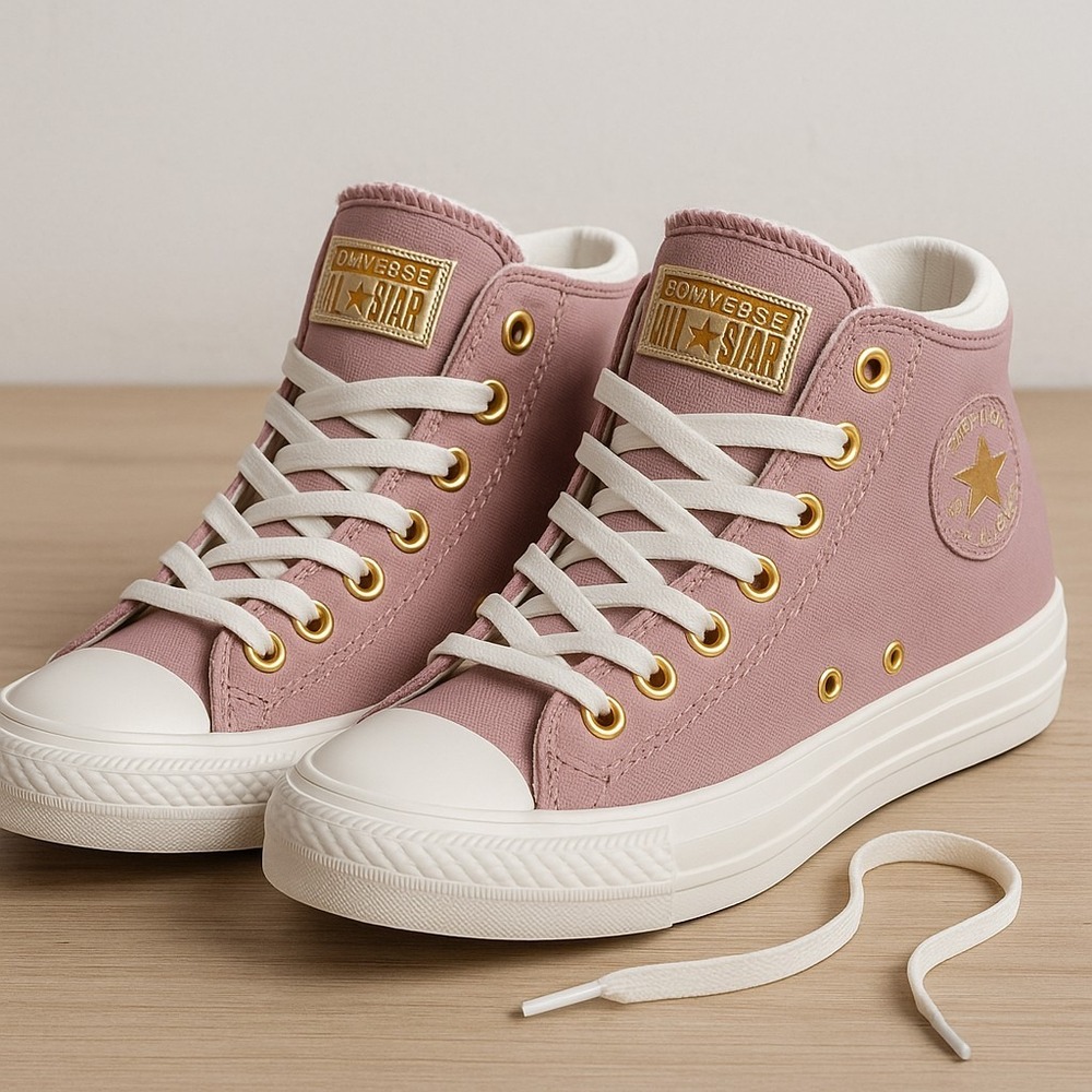 Converse Chuck Taylor All Star Mid Pink Gold Women's Size 9.5 - Picture 3 of 10